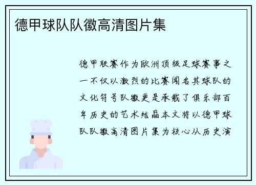 德甲球队队徽高清图片集